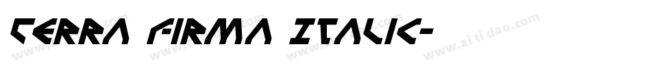 Terra Firma Italic字体转换